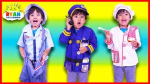 Ryan Pretend Play Jobs teaching fun Professions for kids!