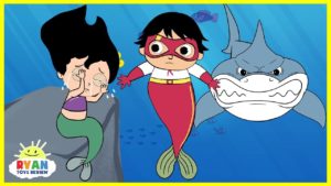 Ryan Merboy Helps Mermaids Cartoon Animation for Kids!!!