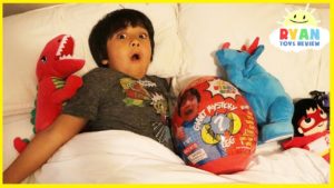 Ryan Pretend Play Dinosaurs Laying Two Giant Surprise Eggs Toys!!!!