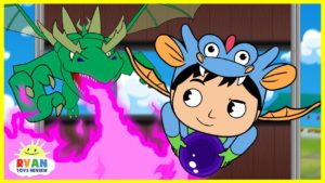 Ryan Trains to be a Dragon with Gus and Moe| Cartoon Animation for Kids!!