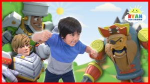 Ryan’s Pretend Play Battle With Kingdom Builders!!