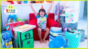 Ryan’s 7th Birthday Party Opening Presents!!! Roblox, Minecraft, Nerf toys and more!!!