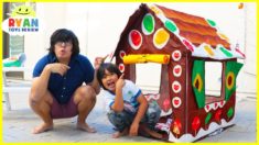 24 hours challenge overnight in the Christmas gingerbread Playhouse outside!!!