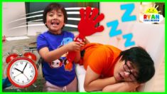 Ryan Pretend Play Waking Up Daddy with Musical Instruments and sing songs for Kids!