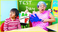 Ryan Pretend Play School Test Day Learn Healthy Choices!!