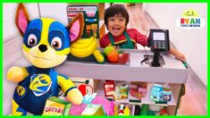 Ryan and Mighty Pups Paw Patrol Toys Pretend Play Grocery Store!