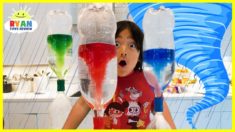 Ryan create Tornado in the bottle science experiments for Kids!!!