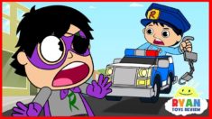 Ryan Police Officer helps find all the toys | Cartoon Animation for Children!