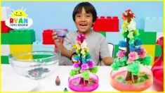 Ryan tries Magic Tree Crystal Science Experiment for kids to do at home!!!