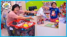 Ryan Pretend Play Working at the Real Toy Store!!!!