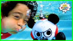 Ryan Pretend Play Swimming Underwater Pool Adventure!!!!