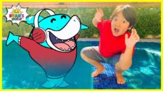 Ryan Pretend Play with Big Gill and Learn Shark Facts for kids!!!