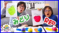 Learn Colors with Paint in English and Japanese for Kids with Ryan!!!