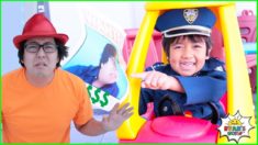 Ryan Pretend Play funny Police story helps find missing items!!!
