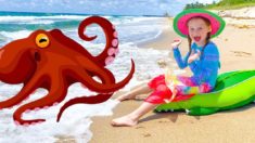 Настя и её приключение с игрушками на море