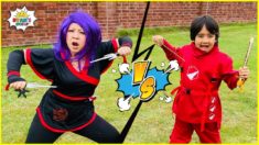 Ninja Ryan vs Dragon Ninja Mommy Master the elements Challenge!