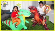 Ryan’s Dinosaur vs Daddy’s Dinosaur Pretend Play!!!