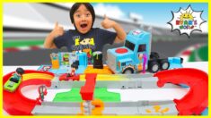 Ryan’s World Giant Truck Toy Car Race Track!!!