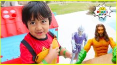 Superhero Ryan Pretend Play with Playhouse Adventure 1 hr kids video!!