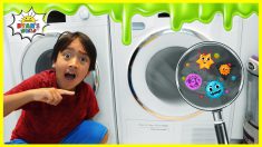 Ryan growing Bacteria in the New House Science Experiments for kids!