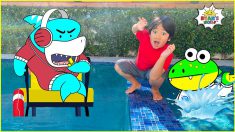 Ryan learns Swimming Rules at the Pool with Gus!