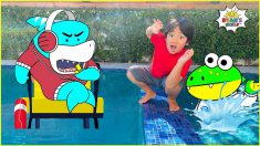 Ryan learns Swimming Rules at the Pool with Gus!