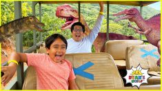 Ryan visits Jurassic World Dinosaurs in the Jungle!