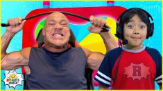 Ryan meets Super Strong Wrestler on Ryan’s Mystery Playdate Command Center!