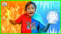 Ryan’s Fire vs Ice SuperPowers Challenge!