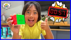Ryan solved Rubik’s Cube Under 1 mins Challenge!!