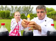 Nastya and Dad are doing fun scientific experiments