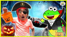 Ryan and Gus Trick or Treat Halloween Adventure!