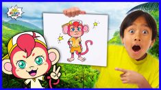 Learn how to draw Monkey Animal Pinky from Ryan’s World!