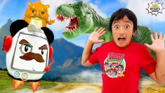 Dinosaurs Took Ryan’s GAME ON Combo Panda PRiZE pretend play!