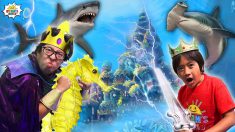 Ryan vs King Daddy underwater Obby Box Fort Challenge!