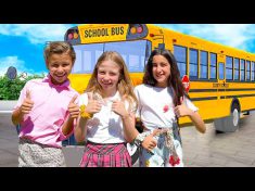 Nastya and Friends teach School bus rules