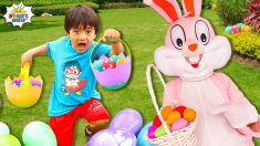 Huge Easter eggs Hunt with Ryan and the Easter Bunny!