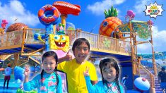 Ryan plays at Nickelodeon Water Park Resort for kids with family!